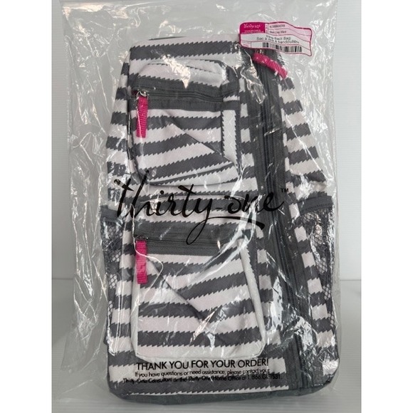 Lovely Sling Bag Backpack Crossbody Grey /White/Pink Interior-Trendy/Travel - Picture 6 of 6